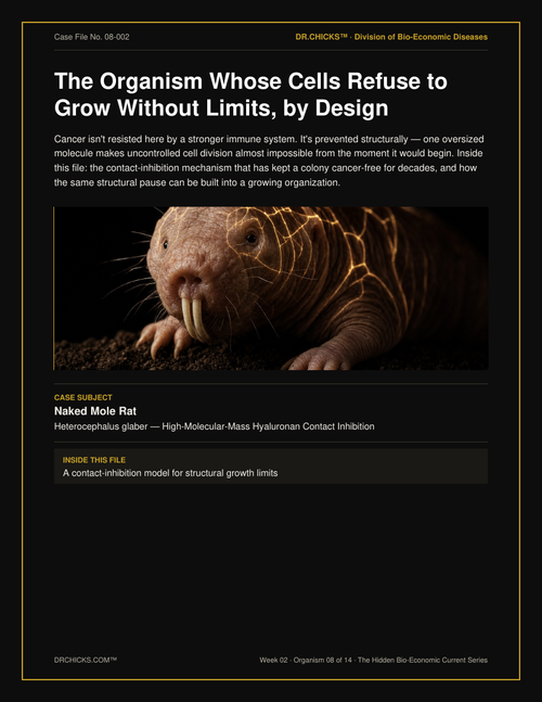 DR.CHICKS Case File 08-002 - The Naked Mole Rat clinical intervention protocol cover